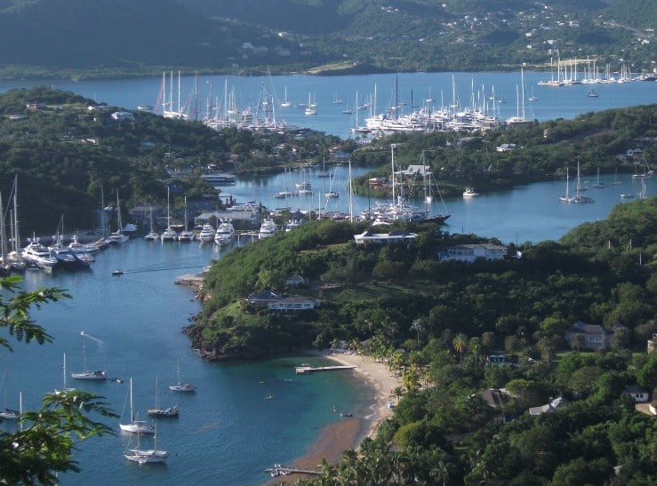 Antigua sailing between Steel Band and Spirit of Tradition
