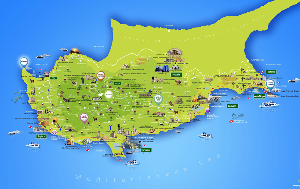 Cyprus sailing map